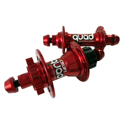 Crupi Quad Mini/Expert Disc Brake BMX Hubset-Red-28H