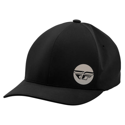 Fly Racing Delta Hat-Black/Light Grey-Adult LG/XL