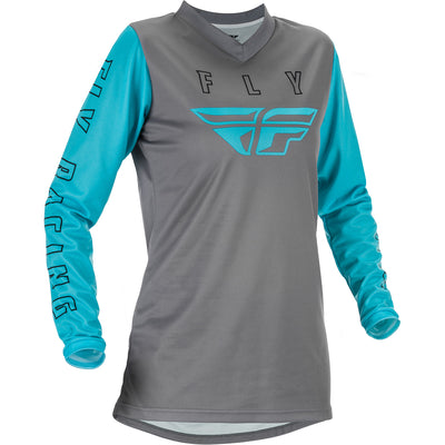 Fly Racing F-16 Women's BMX Race Jersey-Grey/Blue