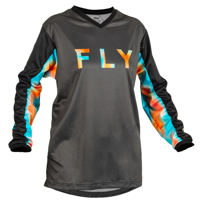 Fly Racing F-16 Women&#39;s BMX Race Jersey-Grey/Pink/Blue - 1