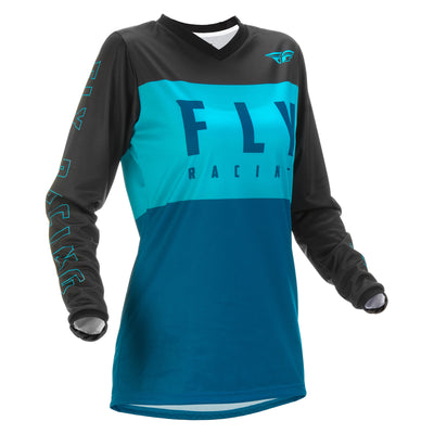 Fly Racing F-16 Women's BMX Race Jersey-Aqua/Dark Teal/Black