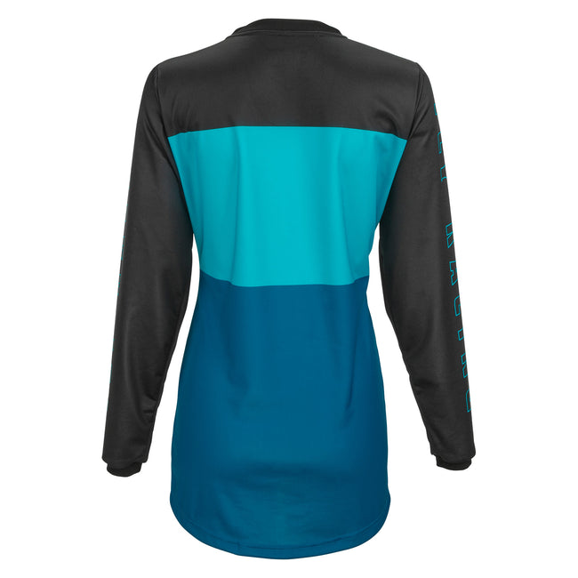 Fly Racing F-16 Women&#39;s BMX Race Jersey-Aqua/Dark Teal/Black - 2