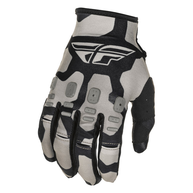 Fly Racing Kinetic K221 BMX Race Gloves-Black/Grey - 1