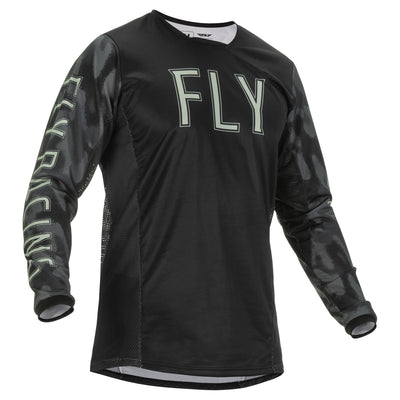 Fly Racing 2022 Kinetic S.E. Tactic BMX Race Jersey-Black/Grey Camo