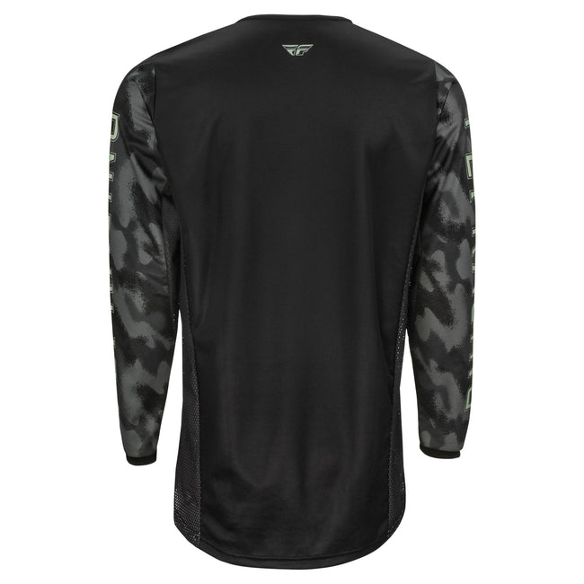 Fly Racing 2022 Kinetic S.E. Tactic BMX Race Jersey-Black/Grey Camo - 2