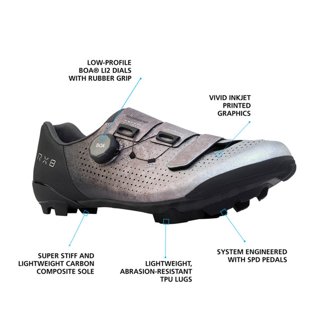 Shimano SH-RX801 Clipless Shoes-Silver - 2