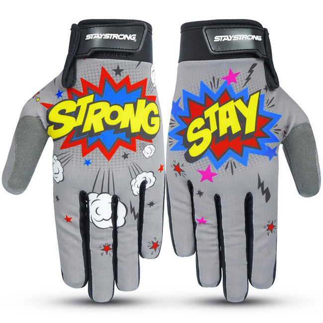 Stay Strong POW BMX Race Gloves-Grey - 1