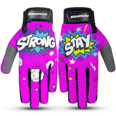 Stay Strong POW BMX Race Gloves-Pink