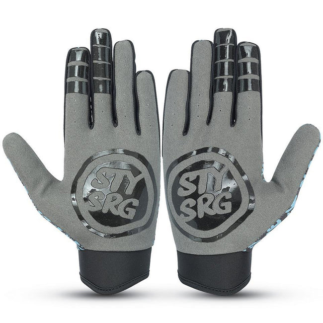 Stay Strong Sketch BMX Race Gloves-Black/Teal - 2