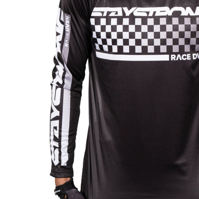 Stay Strong Checker BMX Race Jersey-Black - 3