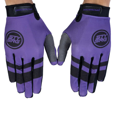 Stay Strong Chevron BMX Race Gloves-Purple