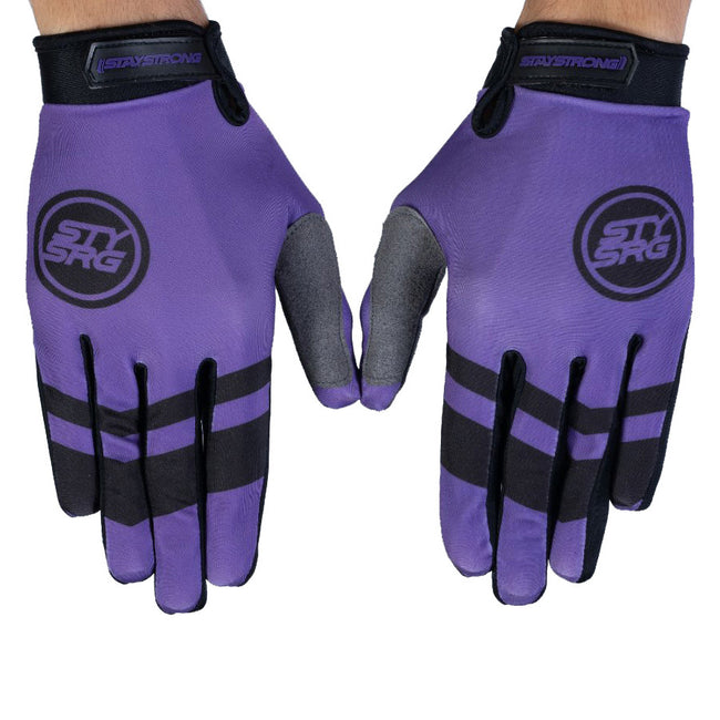 Stay Strong Chevron BMX Race Gloves-Purple - 1