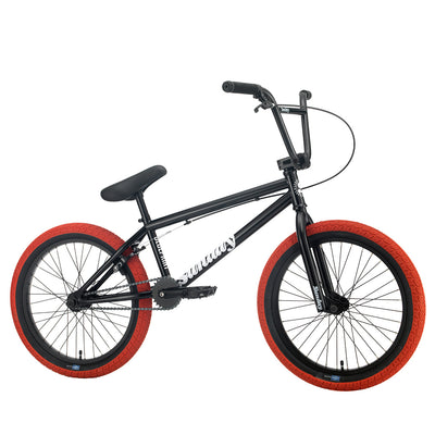 Sunday Blueprint 20"TT BMX Bike-Gloss Black W/Red Tires