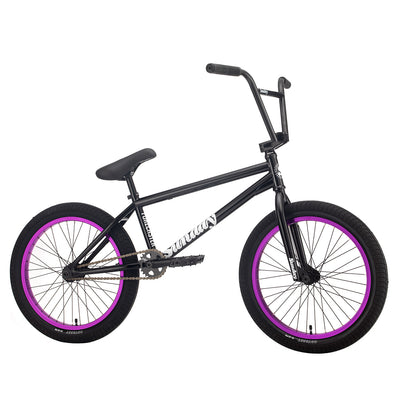 Sunday Siemon Forecaster 20.75"TT BMX Bike-Gloss Black W/Purple Rims