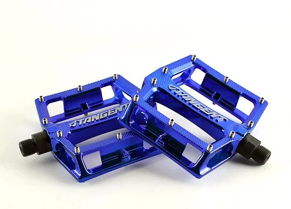 Tangent Platform Pedals-Blue Chrome - 2