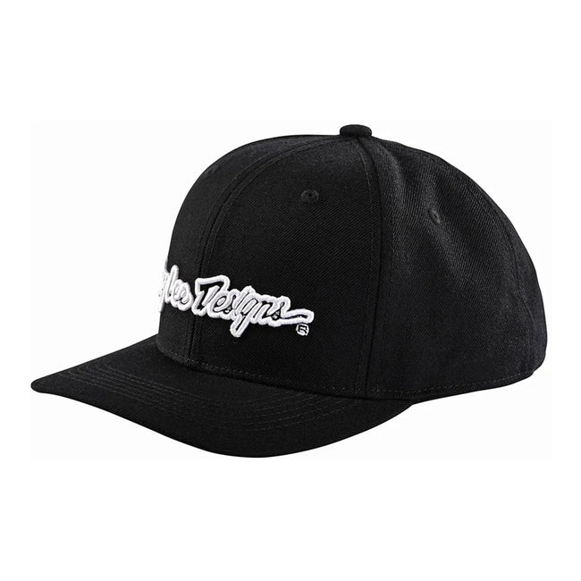 Troy Lee Curved Signature Snapback Hat-OSFA-Black/White - 1