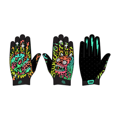 Troy Lee Designs Air BMX Race Gloves-Skull Demon-Orange/Green