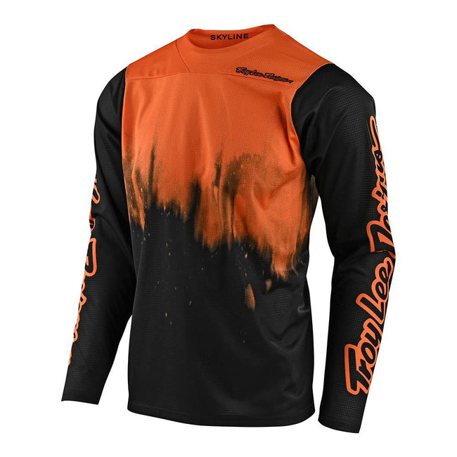 Troy Lee Skyline Diffuze LS BMX Race Jersey-Tangelo/Black - 1