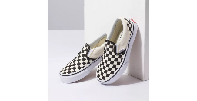 Vans Classic Slip-On Kids Shoe-Black/White Checkerboard - 3