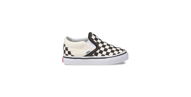 Vans Classic Slip-On Todder Shoe-Black/White Checkerboard - 1