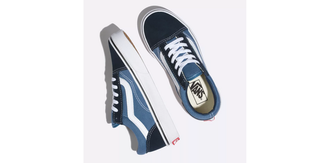 Vans Old Skool Kids Shoes-Navy-True White - 2