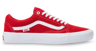 Vans Old Skool Pro Suede Shoe-Red/White