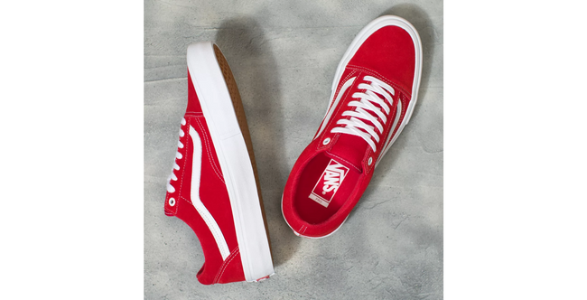 Vans Old Skool Pro Suede Shoe-Red/White - 2