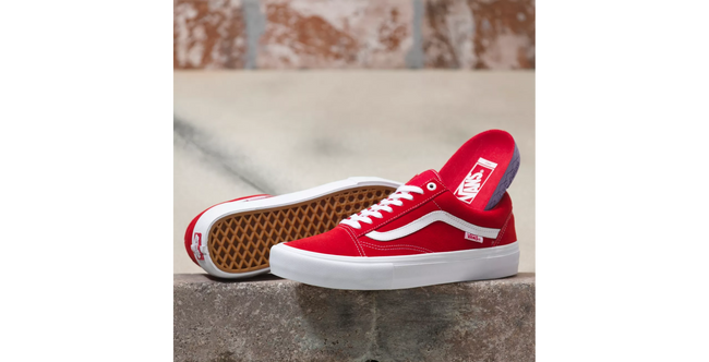 Vans Old Skool Pro Suede Shoe-Red/White - 3