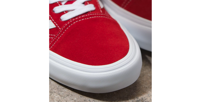 Vans Old Skool Pro Suede Shoe-Red/White - 6