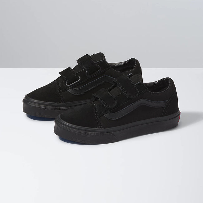 Vans Old Skool V Kids Shoes-Black/Black - 2