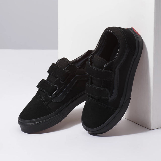 Vans Old Skool V Kids Shoes-Black/Black - 3