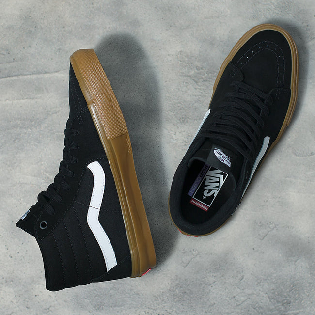 Vans Sk8-Hi Shoes-Black/Gum - 3