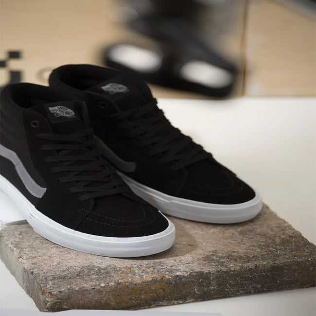 Vans Sk8-Hi BMX Shoes-Black/Gray/White - 6