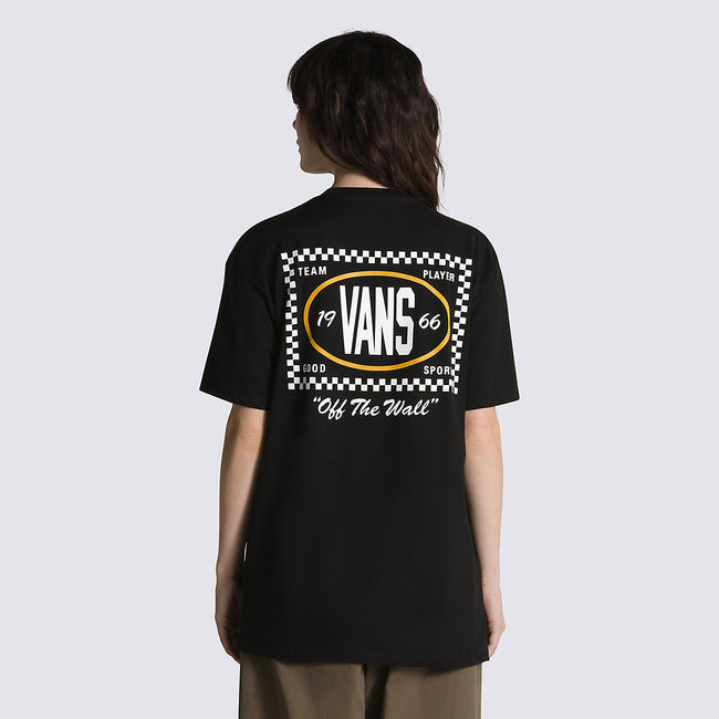 Vans Team Player Checkerboard Men&#39;s T-Shirt-Black/Old Gold - 6