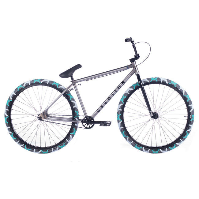 Cult Devotion 29&quot; BMX Freestyle Bike-Raw/Teal Camo Tires - 1