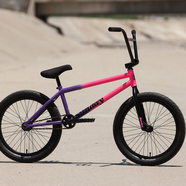 Sunday Street Sweeper RHD 20.75&quot;TT BMX Freestyle Bike-Matte Hot Pink/Grape Fade - 1