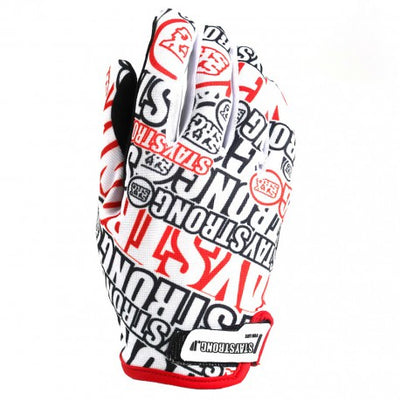 Stay Strong OG BMX Race Gloves-White/Red