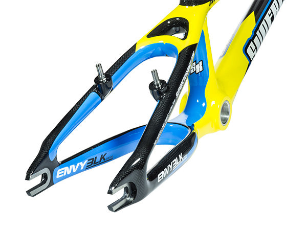 Supercross Envy BLK Carbon Fiber Race Frame-Carbon/Cyan/Yellow - 3