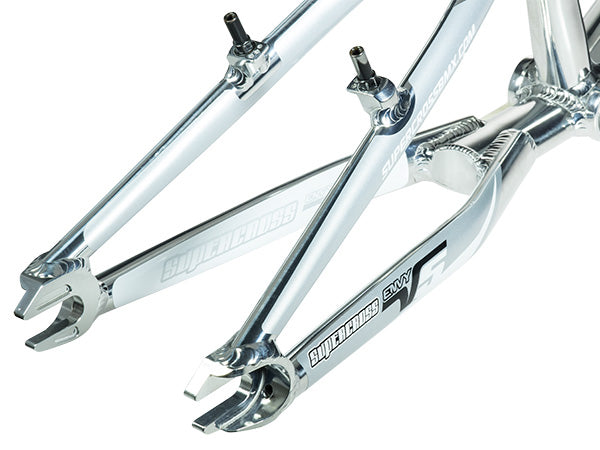 Supercross Envy V5 BMX Race Frame-Mirror Polished/Grey-White Stickers - 3