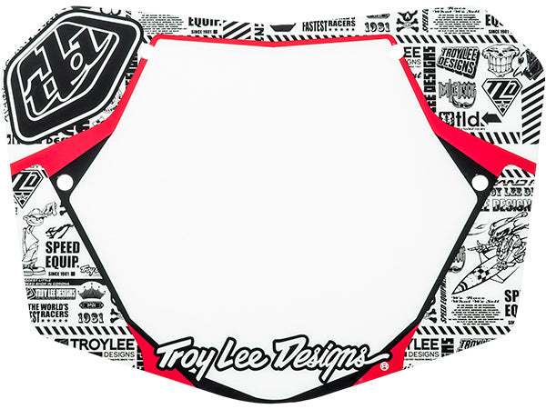 Troy Lee Snap Number Plate-White/Black - 1