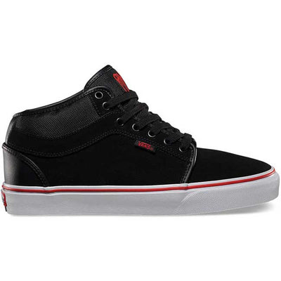 Vans Chukka Mid Shoes-Black/Flame Scarlet