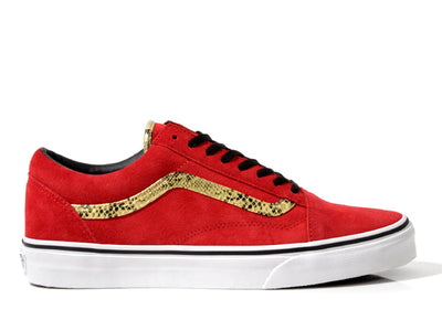 Vans Old Skool Shoes-Snake Red/Gold